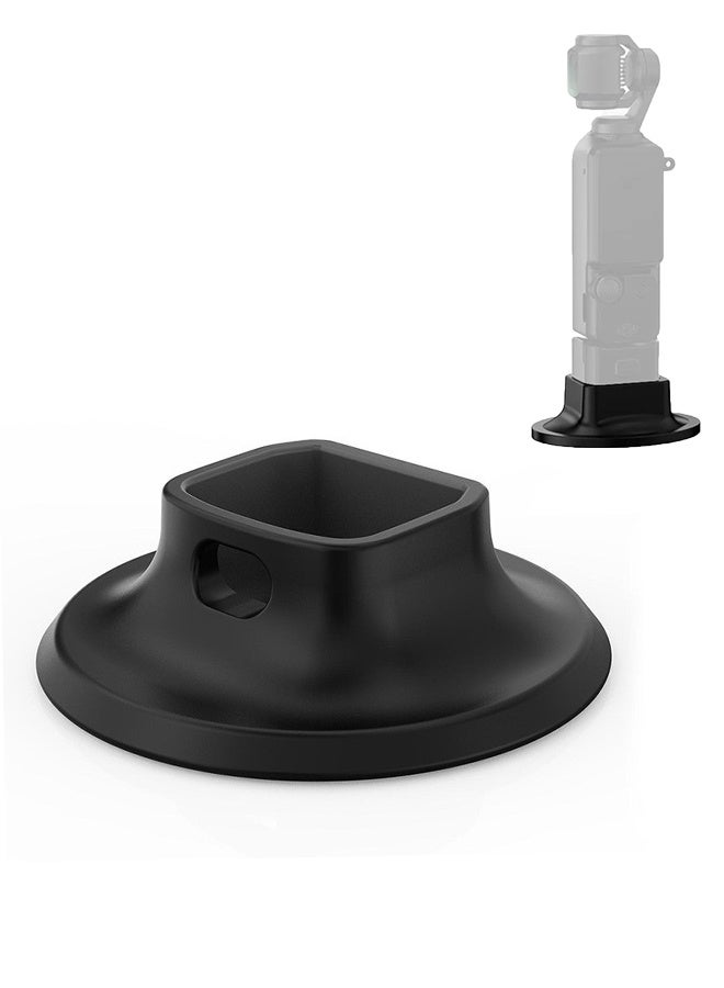 Silicone Desktop Base Stand for DJI Osmo Pocket 3, Non-Slip Mount Holder, Works with Protective Case, Stable Tabletop Gimbal Camera Accessory, Black - Image 1